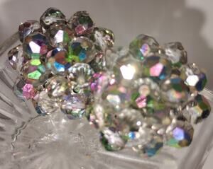 Vintage Laguna Aurora Borealis Crystal Cluster Clip-On Earrings – 1950s/60s